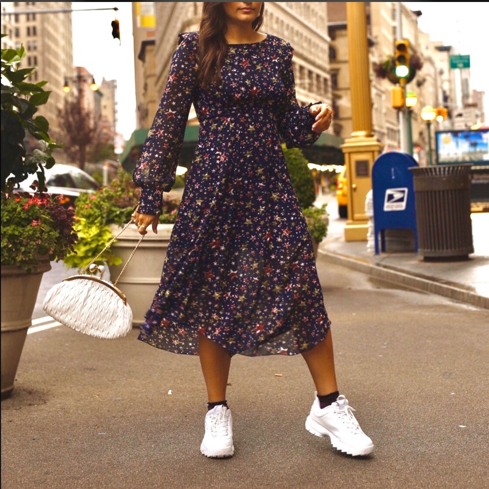 women Nasty Gal Star Long sleeve midi dress Size 8